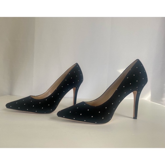 White house black market olivia black ecru polka dot pumps - Picture 2 of 8